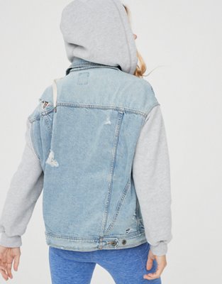 Женские куртки Aerie OFFLINE By Aerie Hooded Denim Jacket — фото 3