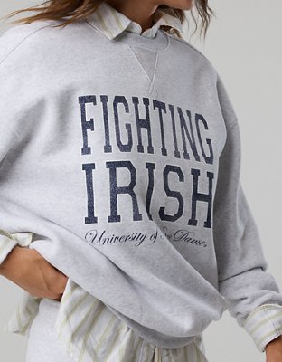 Женская толстовка Aerie Notre Dame Fighting Irish Offline Crewneck, цвет: Светлый выцветший серый — фото 7