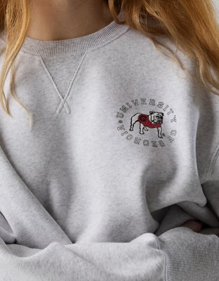 Женские толстовки Georgia Bulldogs Offline By Aerie Crewneck, цвет: Светлый меланжевый серый — фото 7