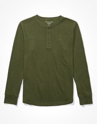 slim supersoft long sleeve henley tee