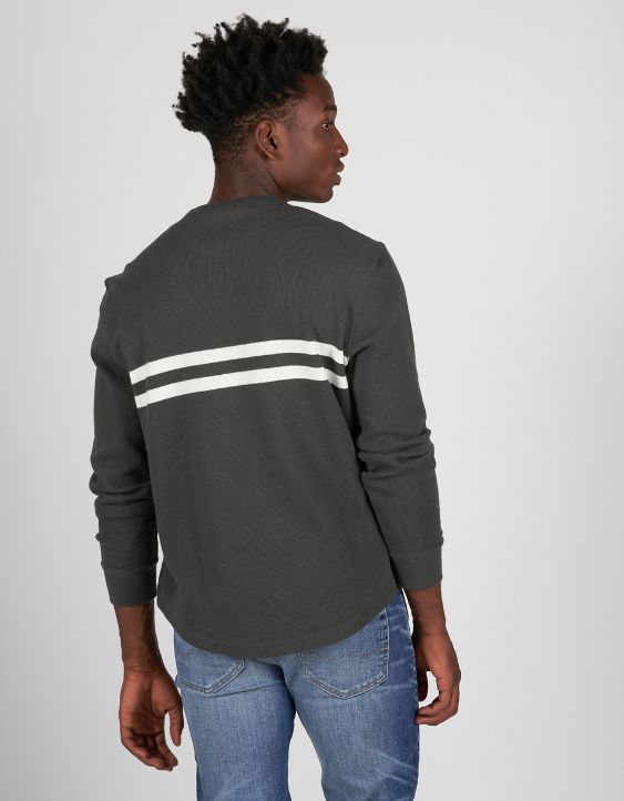 AE Super Soft Long-Sleeve Thermal Striped T-Shirt