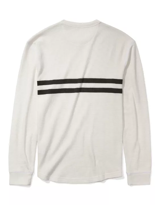 AE Super Soft Long-Sleeve Thermal Striped T-Shirt