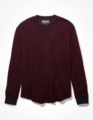 Мужские рубашки American Eagle AE Super Soft Long-Sleeve Striped Thermal Shirt — фото 4