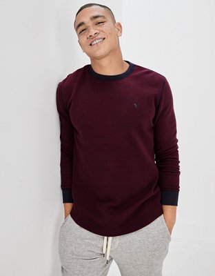 Мужские рубашки American Eagle AE Super Soft Long-Sleeve Striped Thermal Shirt — фото 2