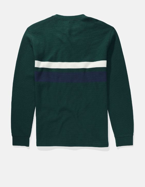 AE Long-Sleeve Striped Thermal T-Shirt