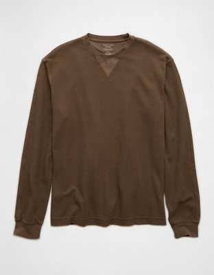 Мужские футболки American Eagle AE Long-Sleeve Washed Thermal T-Shirt — фото 3