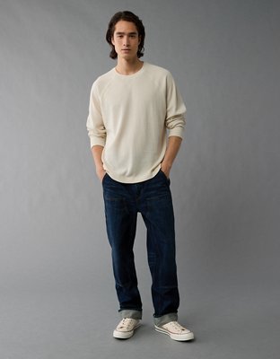 Мужские футболки American Eagle AE Long-Sleeve Raglan Thermal T-Shirt — фото 5
