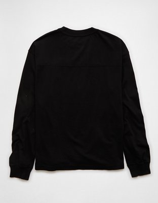 AE Long-Sleeve Boxy Sueded Jersey T-Shirt