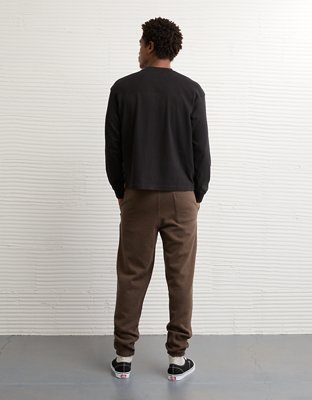 AE Long-Sleeve Boxy Sueded Jersey T-Shirt