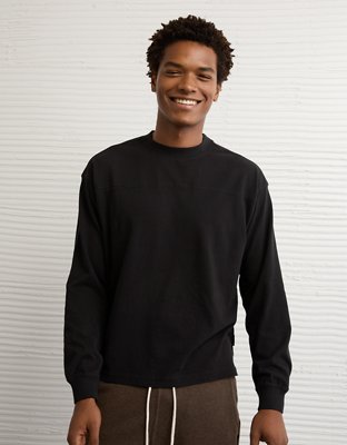 AE Long-Sleeve Boxy Sueded Jersey T-Shirt