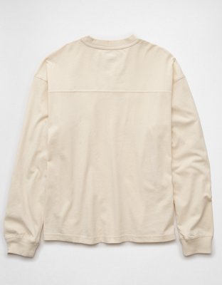 AE Boxy Long-Sleeve Sueded Jersey T-Shirt | American Eagle