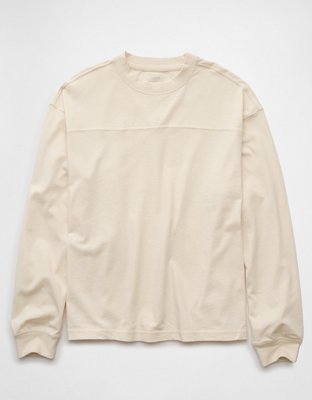 AE Long-Sleeve Boxy Sueded Jersey T-Shirt