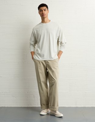AE Long-Sleeve Boxy Sueded Jersey T-Shirt
