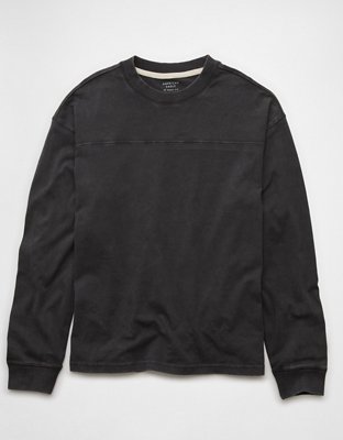 AE Long-Sleeve Boxy Sueded Jersey T-Shirt