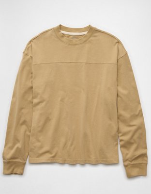 AE Long-Sleeve Boxy Sueded Jersey T-Shirt