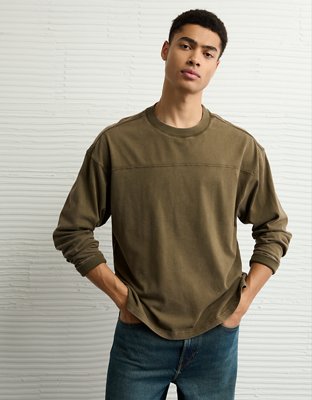 AE Long-Sleeve Boxy Sueded Jersey T-Shirt
