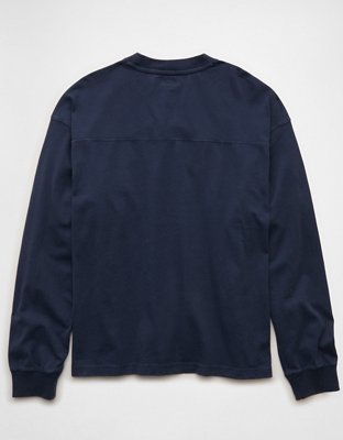 AE Long-Sleeve Boxy Sueded Jersey T-Shirt