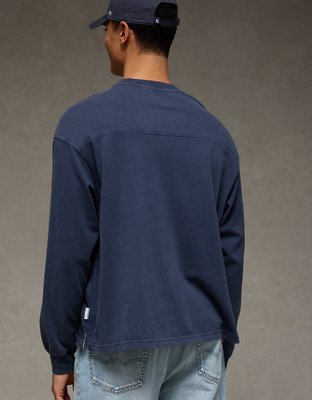 AE Long-Sleeve Boxy Sueded Jersey T-Shirt