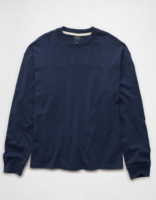 AE Long-Sleeve Boxy Sueded Jersey T-Shirt