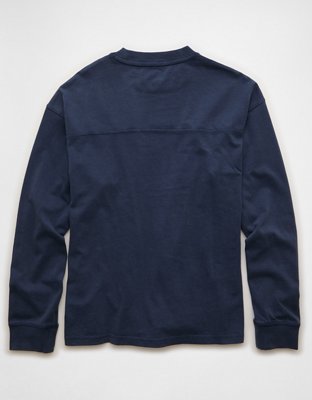 AE Long-Sleeve Boxy Sueded Jersey T-Shirt