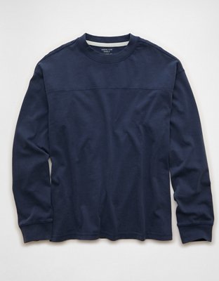 AE Long-Sleeve Boxy Sueded Jersey T-Shirt