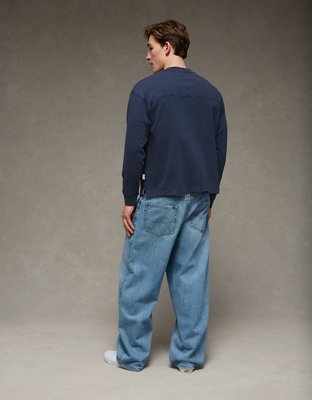 AE Long-Sleeve Boxy Sueded Jersey T-Shirt