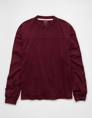 AE Long-Sleeve Boxy Sueded Jersey T-Shirt