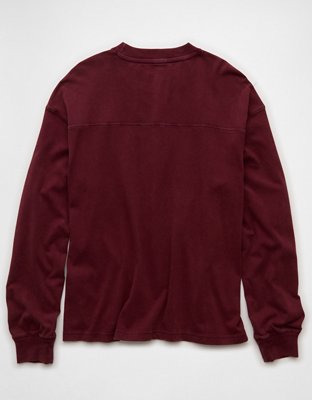 AE Long-Sleeve Boxy Sueded Jersey T-Shirt