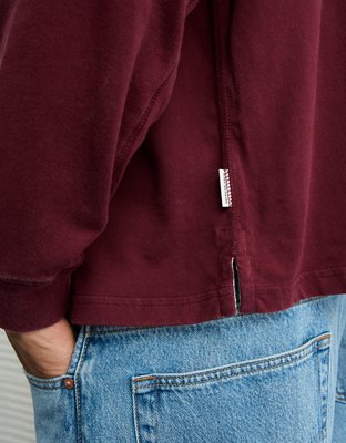 AE Long-Sleeve Boxy Sueded Jersey T-Shirt