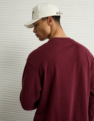 AE Long-Sleeve Boxy Sueded Jersey T-Shirt