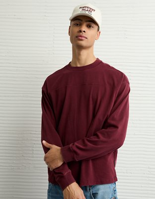 AE Long-Sleeve Boxy Sueded Jersey T-Shirt