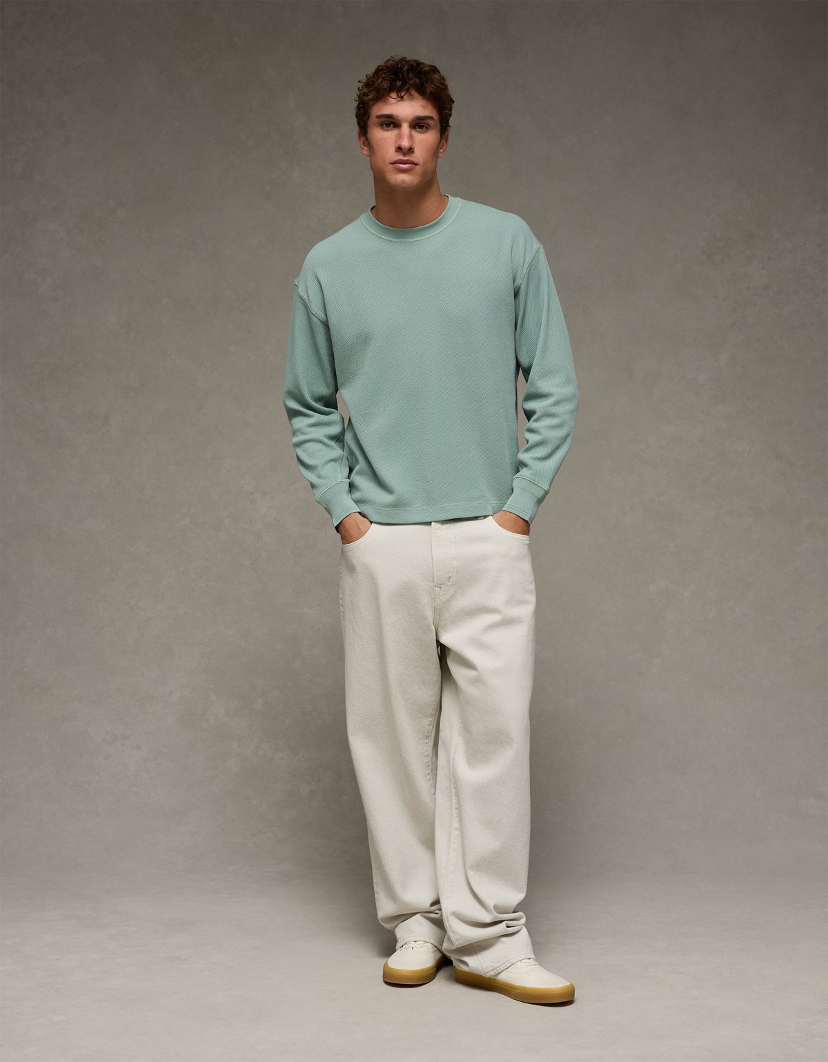 AE Boxy Washed Thermal Shirt - image 5
