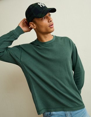 AE Boxy Fit Garment-Washed Thermal Shirt