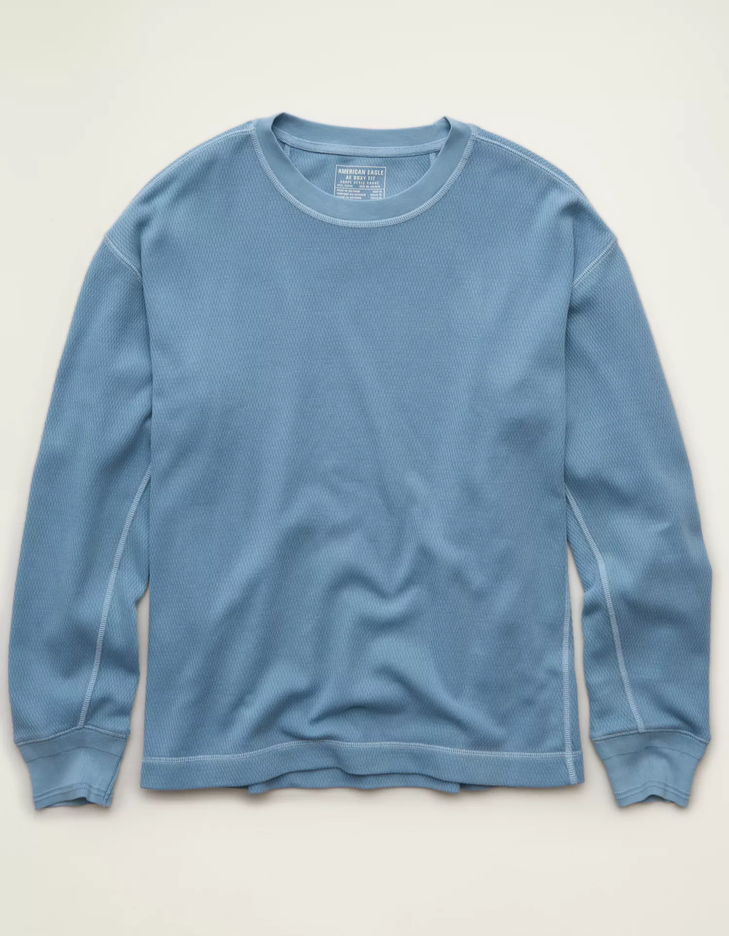 AE Boxy Fit Garment-Washed Thermal Shirt - thumbnail 4