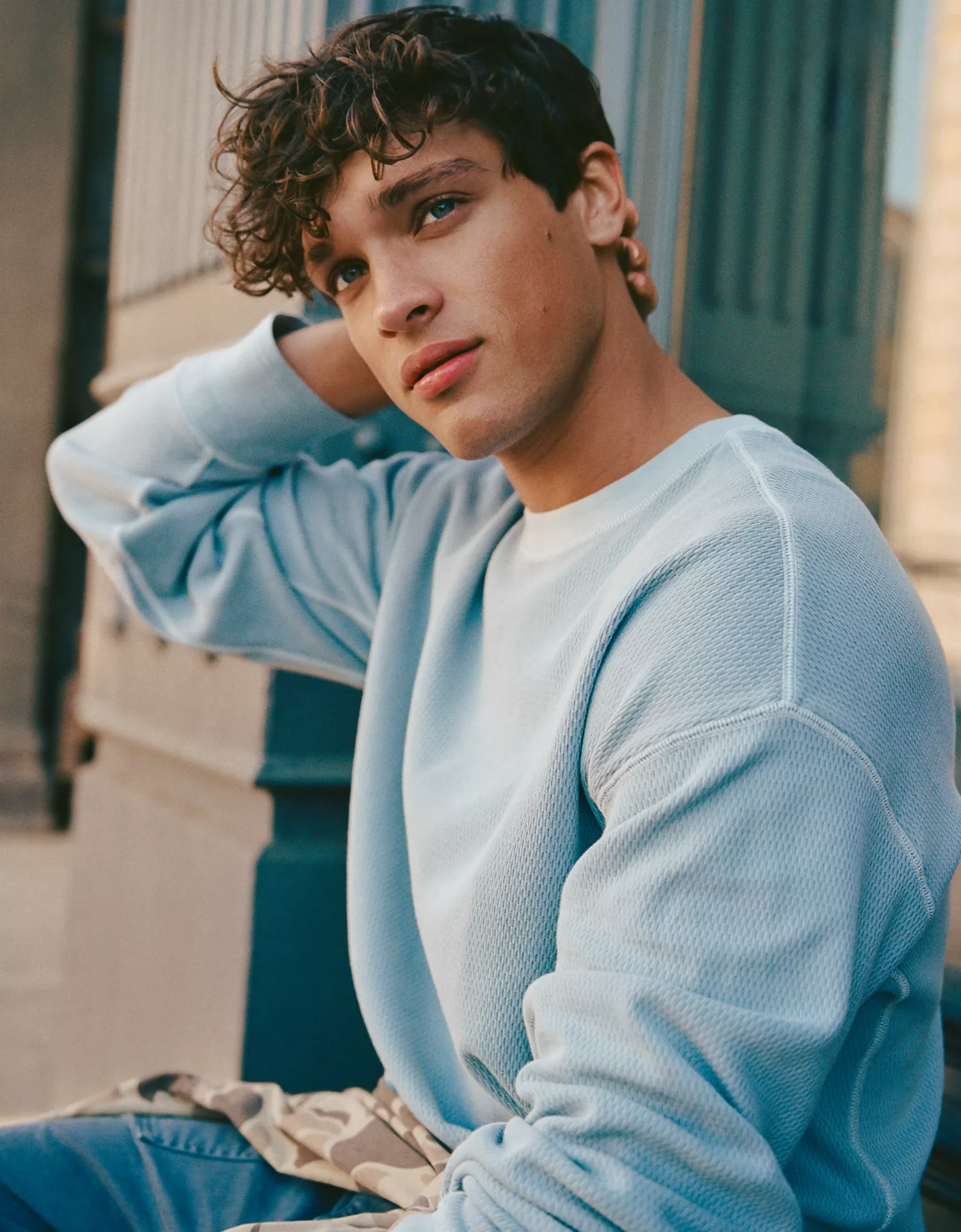 AE Boxy Fit Garment-Washed Thermal Shirt