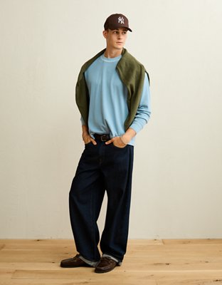 AE Boxy Fit Garment-Washed Thermal Shirt