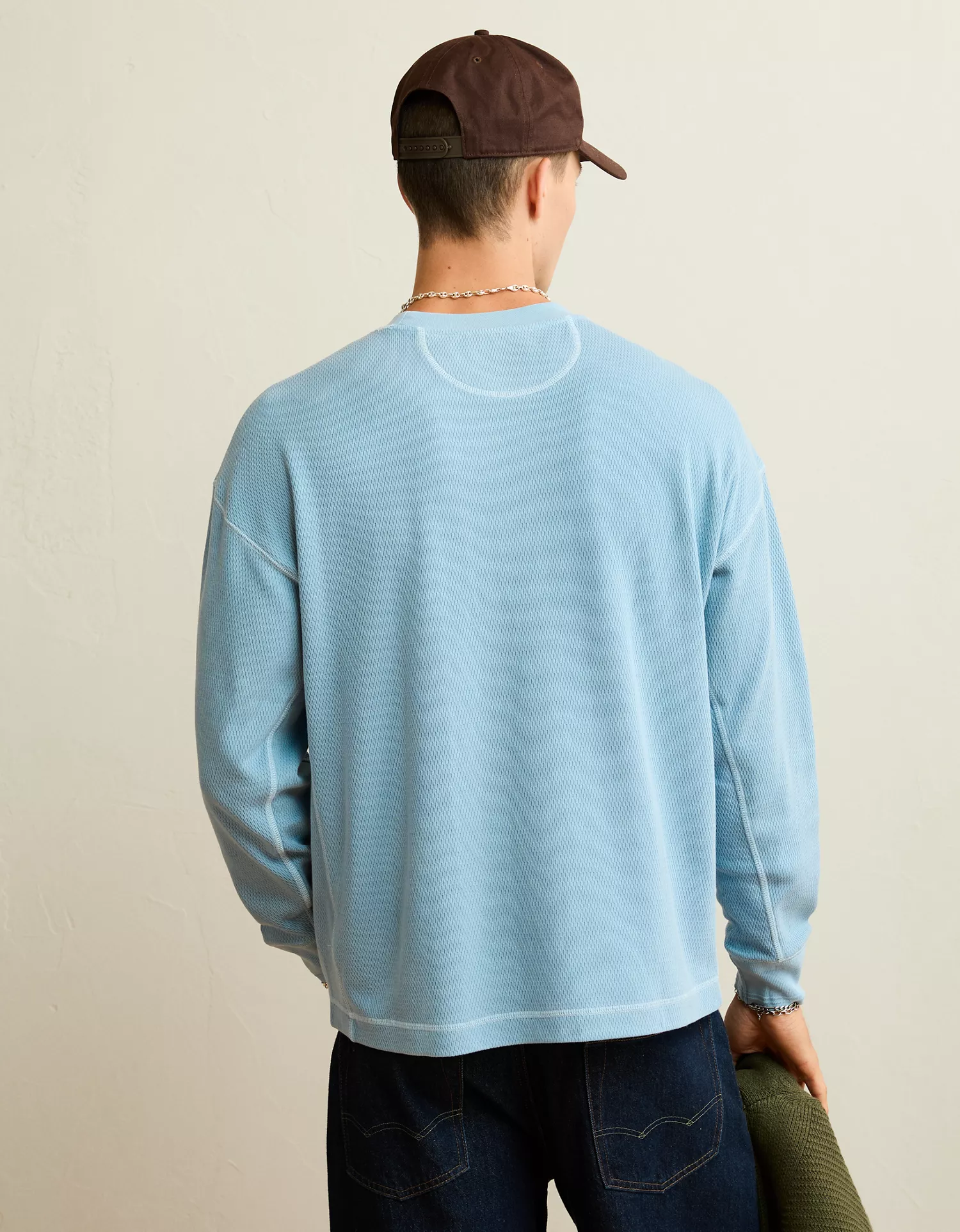 AE Boxy Fit Garment-Washed Thermal Shirt - thumbnail 3