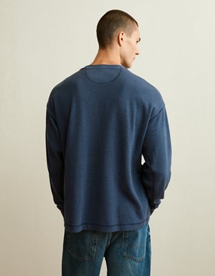 AE Boxy Fit Garment-Washed Thermal Shirt