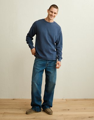 AE Boxy Fit Garment-Washed Thermal Shirt