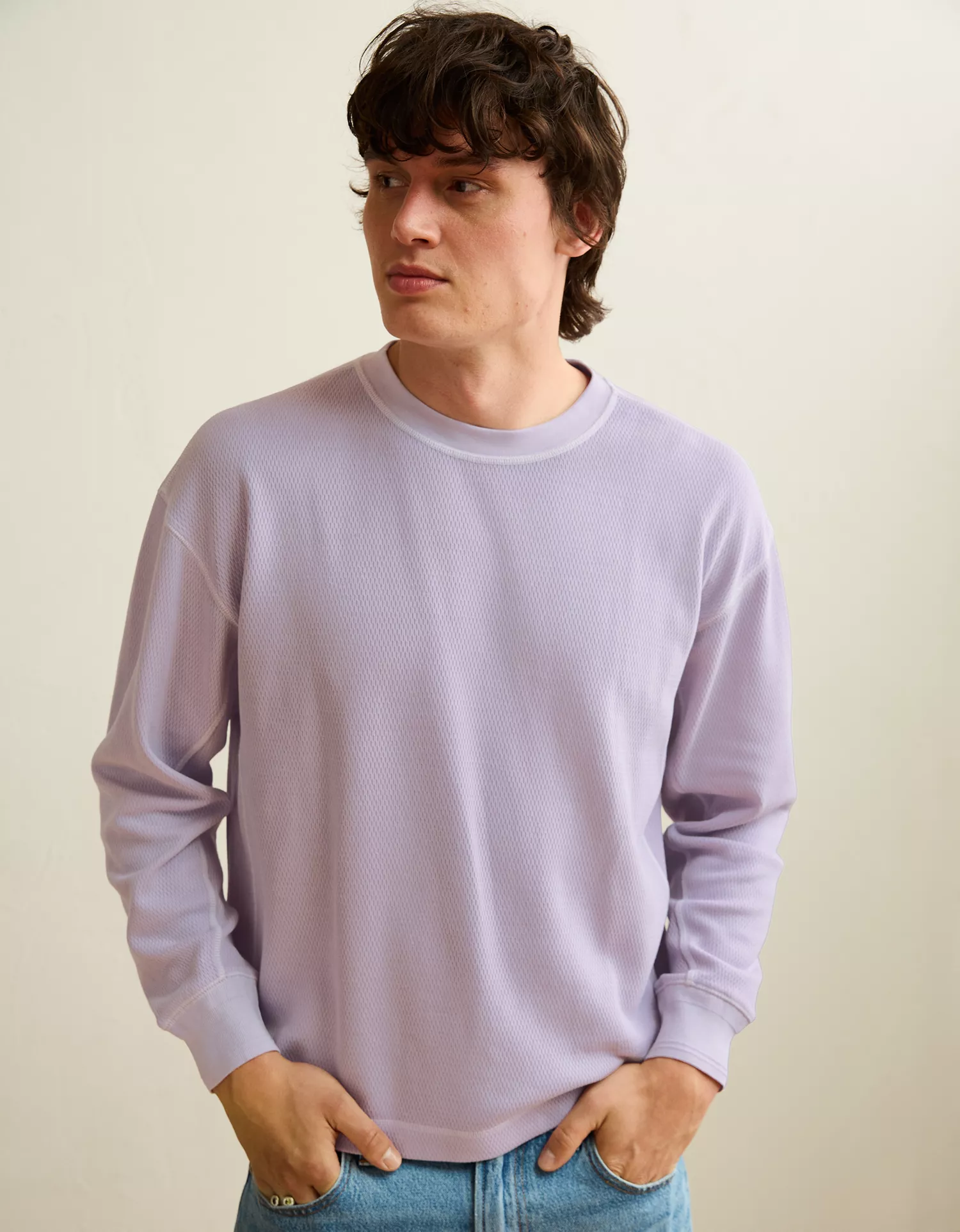 AE Boxy Fit Garment-Washed Thermal Shirt - thumbnail 8