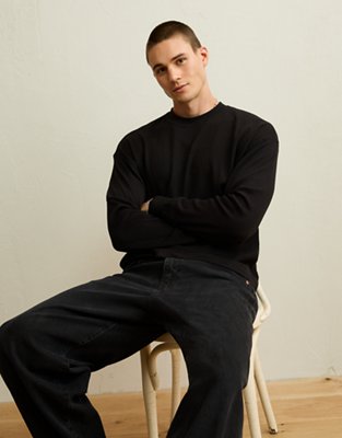 AE Boxy Fit Garment-Washed Thermal Shirt