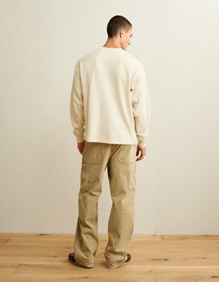 AE Boxy Fit Garment-Washed Thermal Shirt