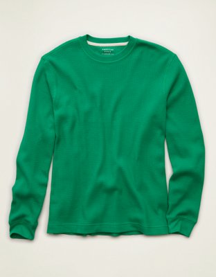 AE Standard Fit Cozy Thermal Shirt Men's Green Rush S