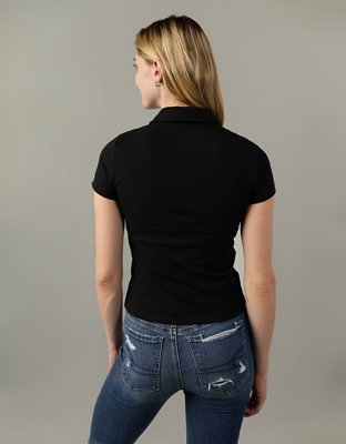 Женские рубашки American Eagle AE Cropped Polo Shirt — фото 2