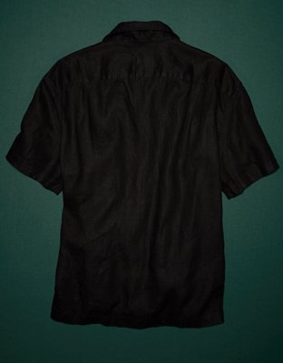 AE77 Premium Linen Camp Collar Button-Up Shirt