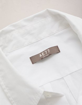 AE77 Premium Relaxed Striped Poplin Button-Up Shirt