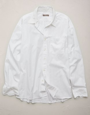 AE77 Premium Relaxed Striped Poplin Button-Up Shirt