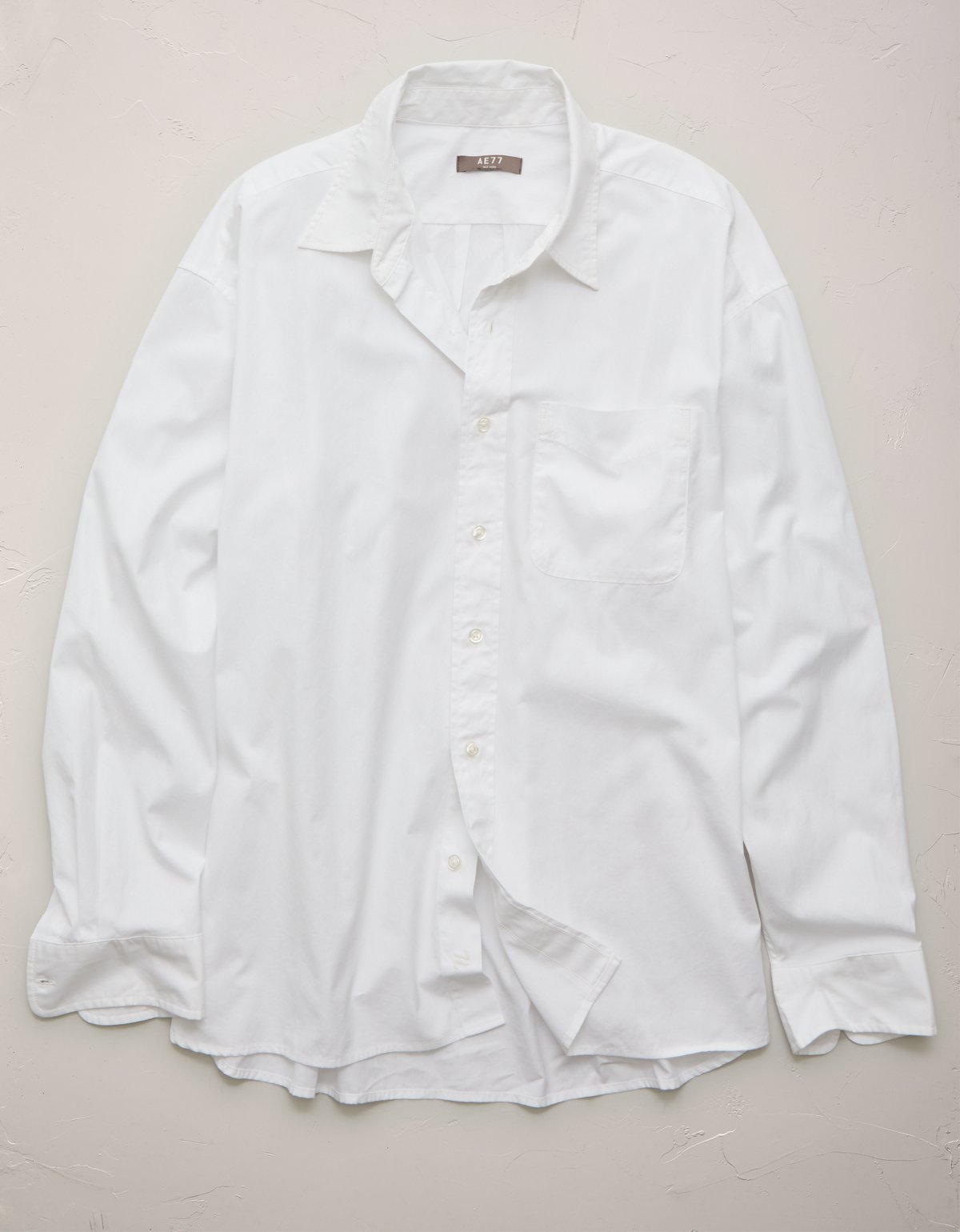 AE77 Premium Relaxed Striped Poplin Button-Up Shirt - image 3