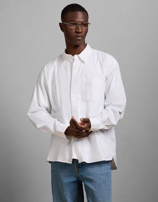 AE77 Premium Relaxed Striped Poplin Button-Up Shirt
