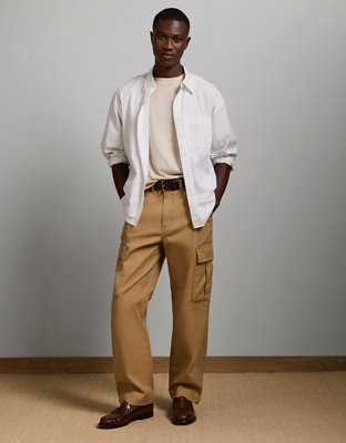 AE77 Premium Relaxed Striped Poplin Button-Up Shirt